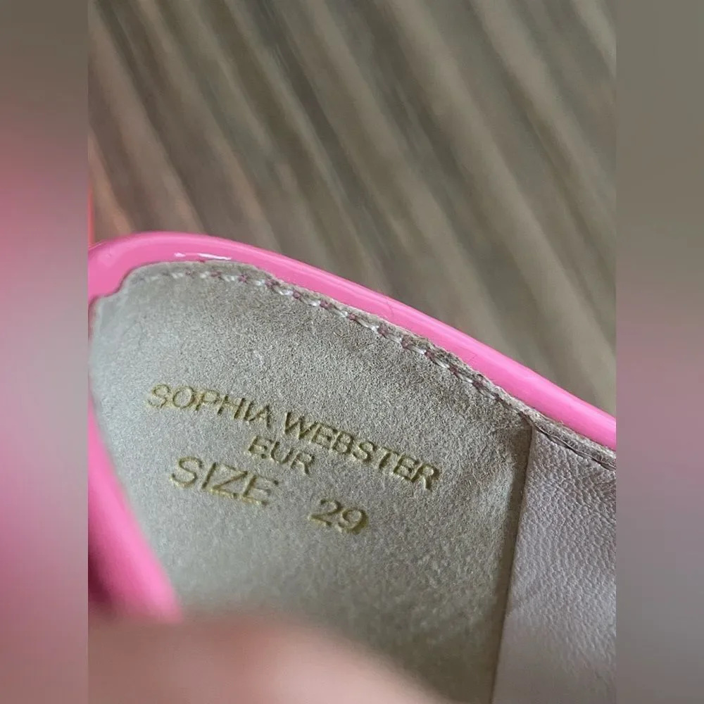 Sophia Webster Butterfly Patent Leather Flat in Pink Sz 29 EUR